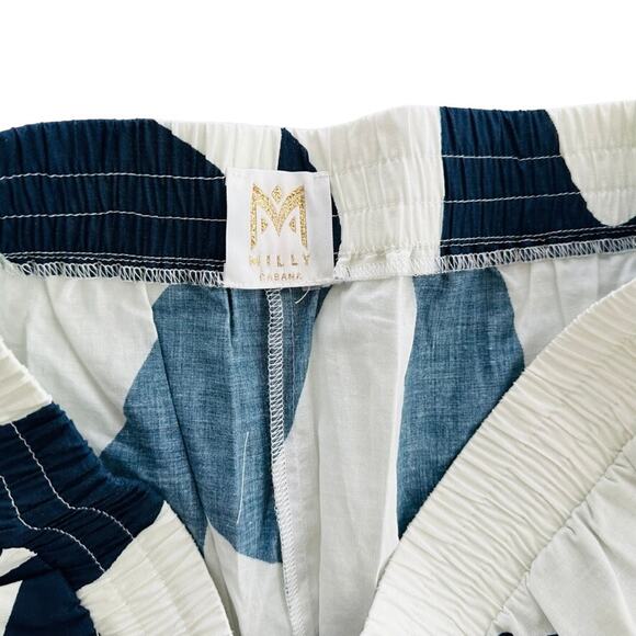 Milly Cabana Cover Up Pant Blue White Cotton Size Large Wide Leg Beach - Picture 3 of 7